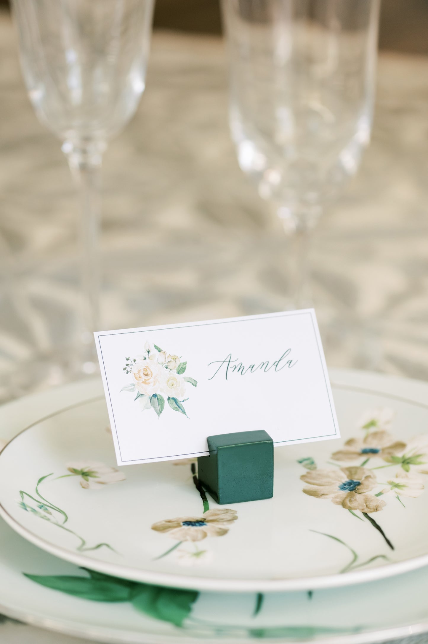 Slanted Square Name Place Card Holder