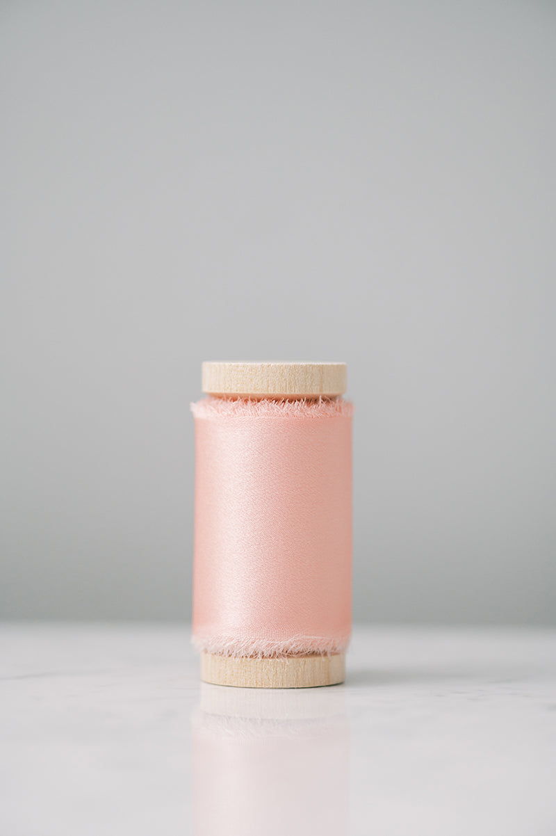 Coral Pink Silk Ribbon