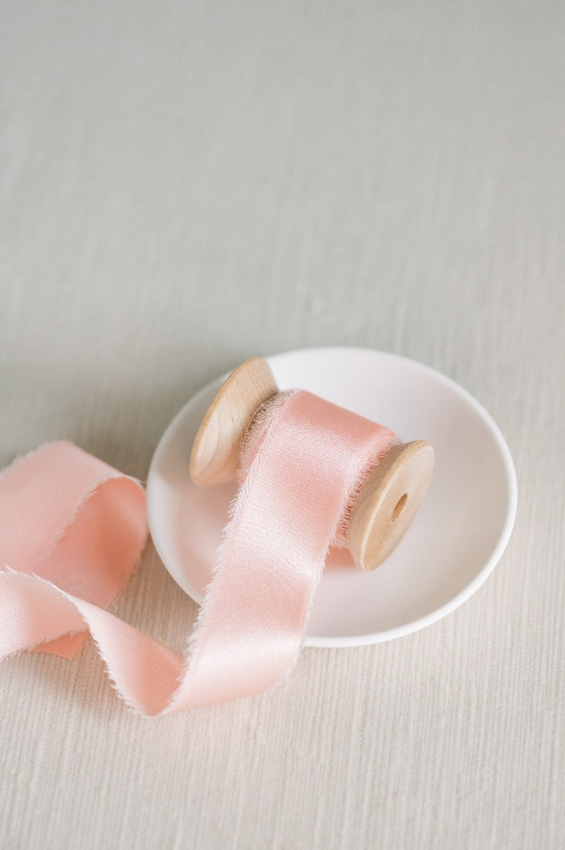 Coral Pink Silk Ribbon