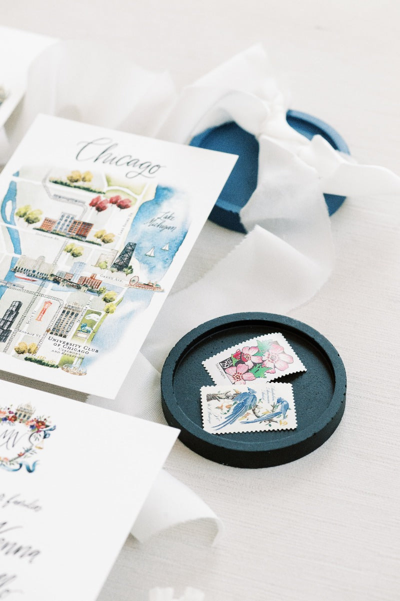 Small Round Flat Concrete Dish