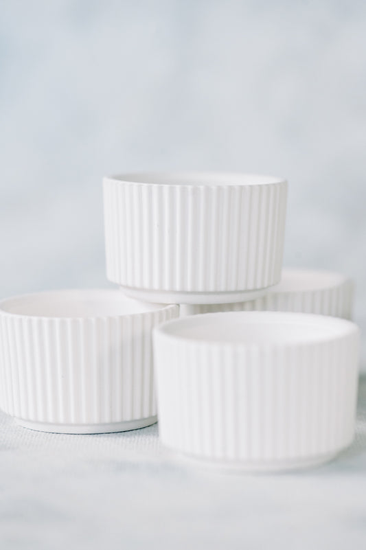 Ribbed Cup Concrete Tea Light Holder