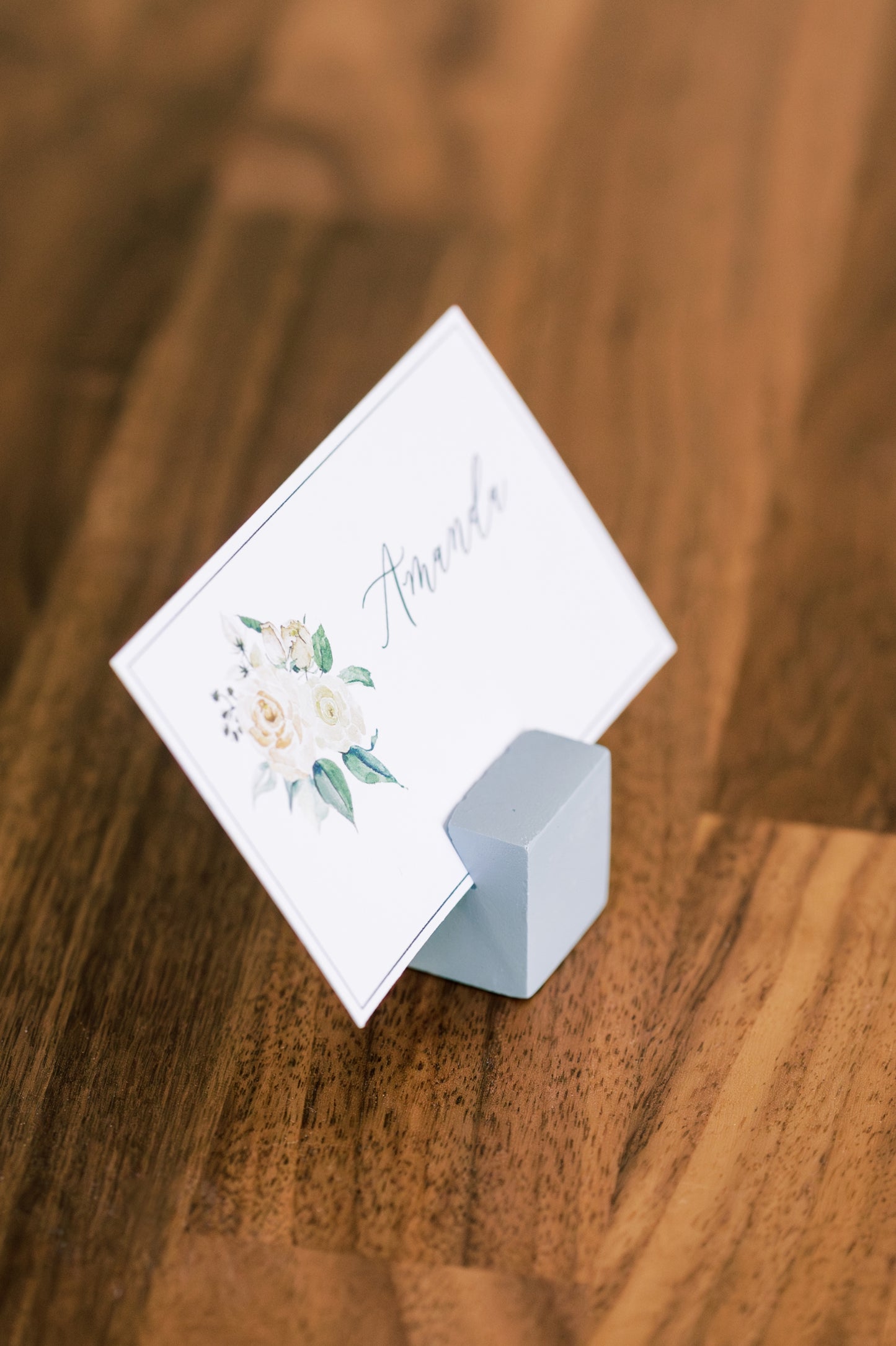 Slanted Square Name Place Card Holder