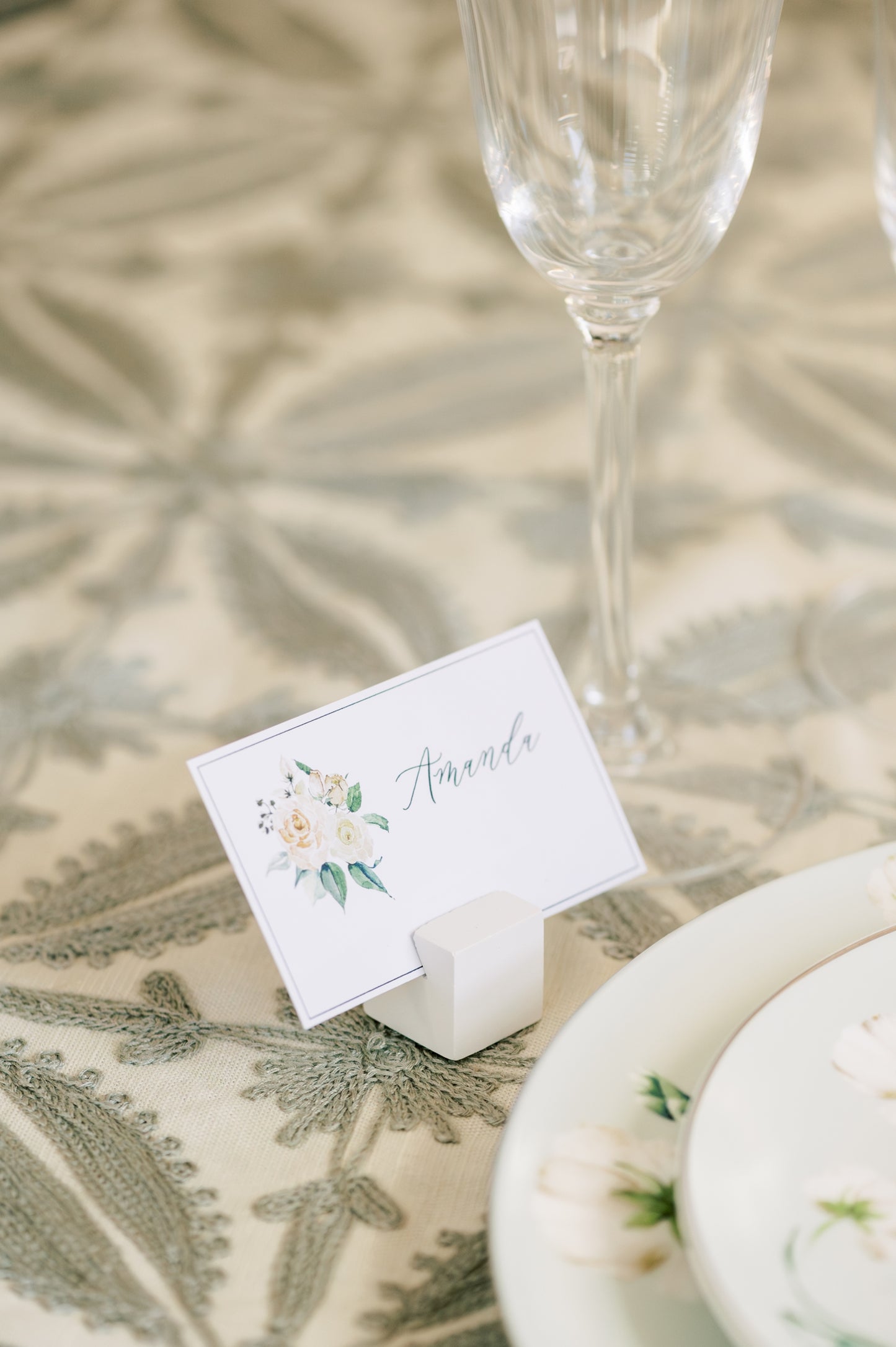 Slanted Square Name Place Card Holder