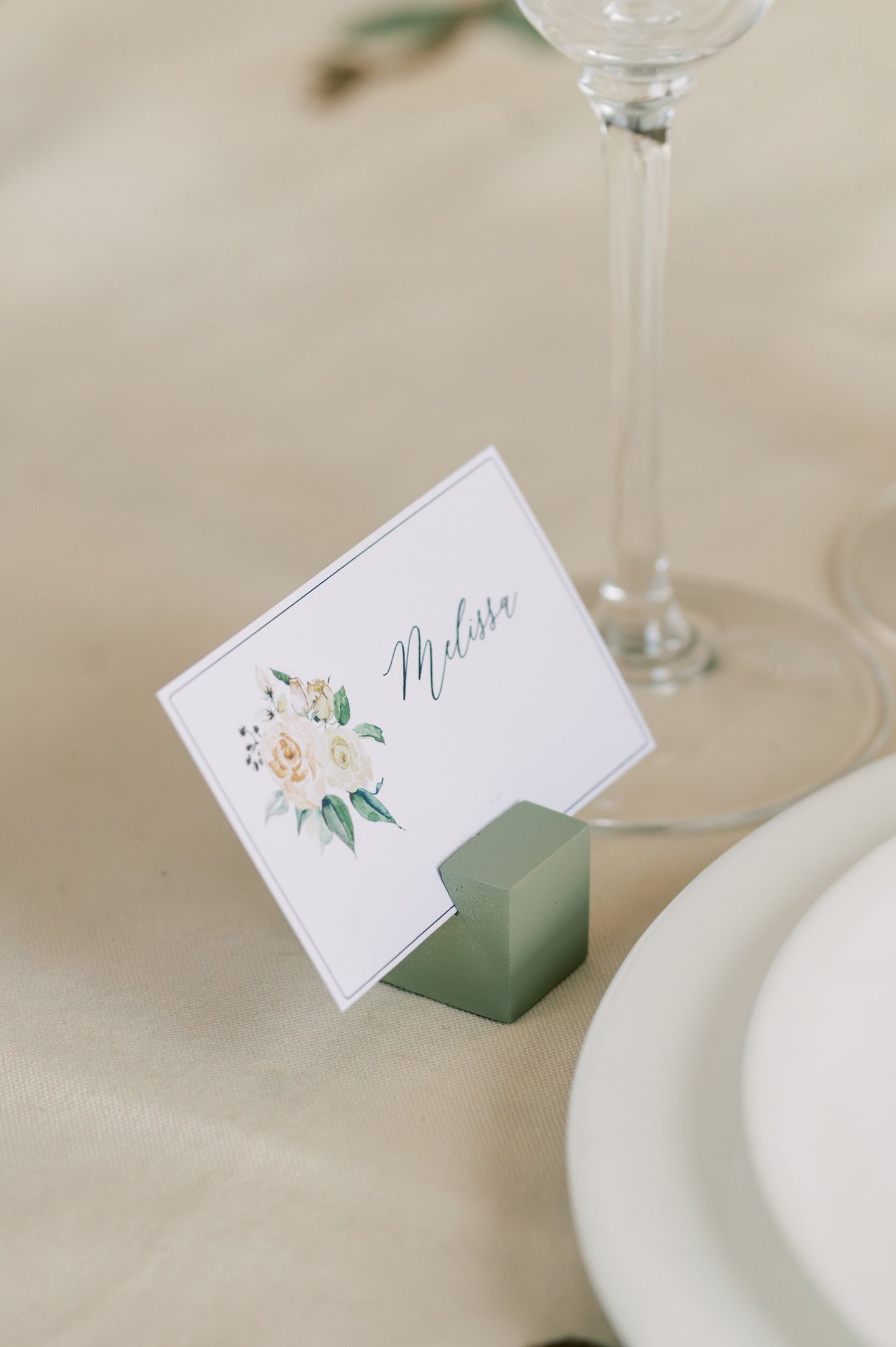 Slanted Square Name Place Card Holder