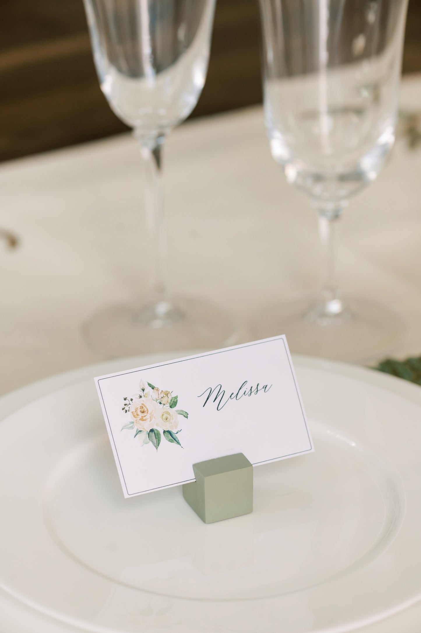 Slanted Square Name Place Card Holder